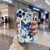 Wavy Edge Phone Case For iPhone 16 15 14 Pro Max 13 12 Mini 11 XR XS SE Blue Ink Butterfly Oriental Art Cover