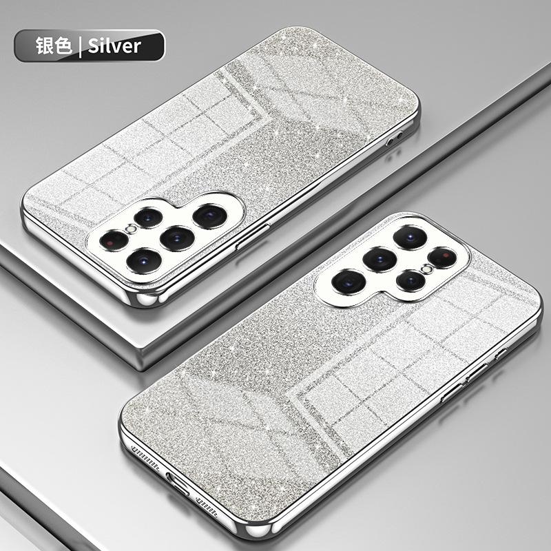 Applicable To Samsung S26Ultra Electroplated Glitter Mobile Phone Case S25Ultra Transparent S24Ultra Anti-drop Protective Case