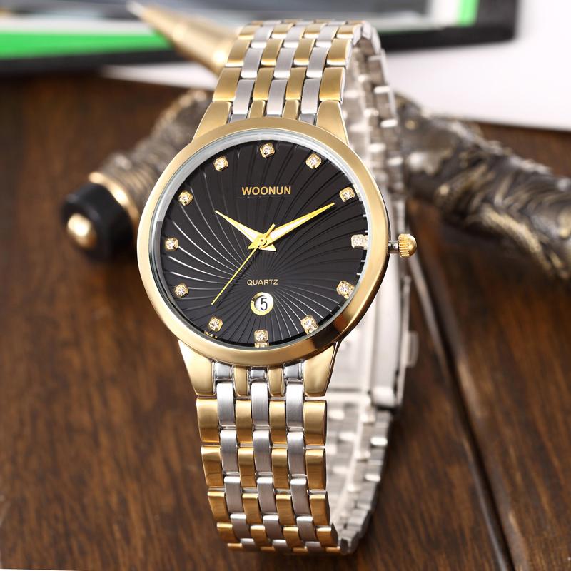 Mens Watches Top Brand Luxury Quartz Diamond Watches For Men Gold Watch Men Stainless Steel Ultra Thin Relogio Masculino