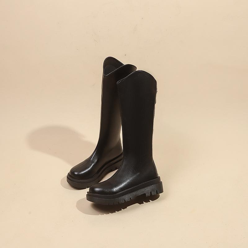 

Женские рыцарские сапоги на толстой подошве 2024 года, осень-зима, новые длинные сапоги в британском стиле, высокие сапоги с V-образным вырезом, но сапоги длиной до колена, универсальные 40 чёрный