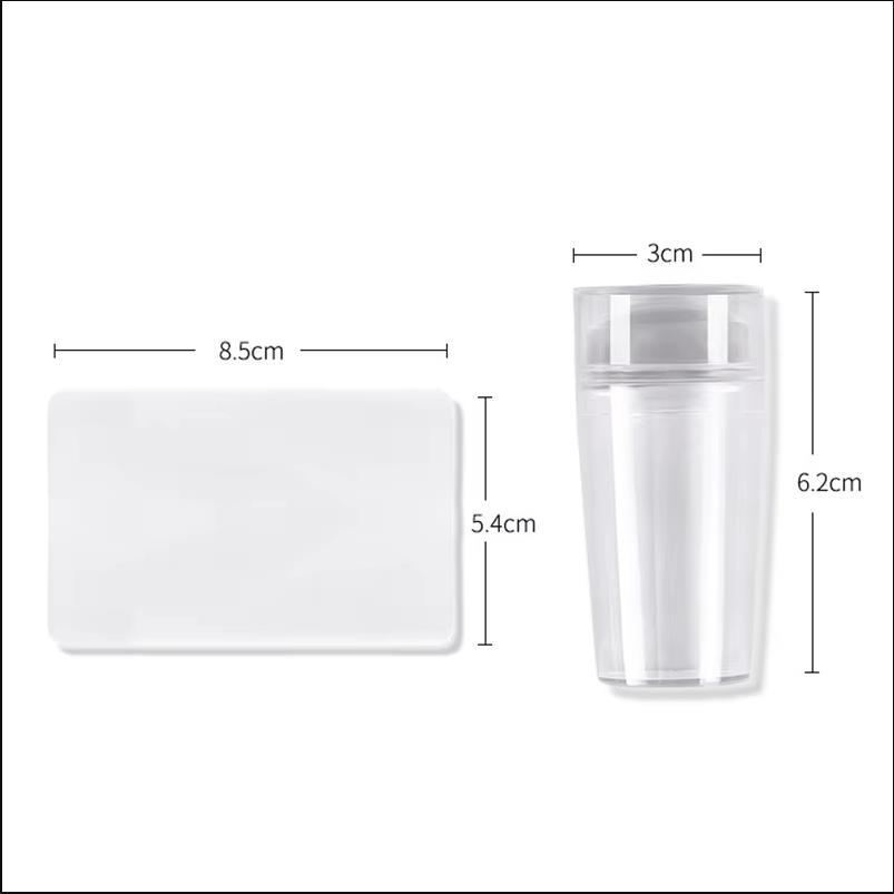 Nail Stamper Jelly Silicone Printing Nail Polish Stamping French Tip Nail Stamp Template Scraper