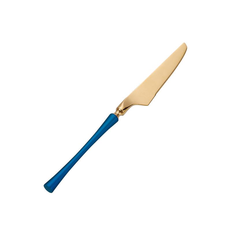 Stainless Steel Small Waist Cutlery Set: Steak Knife, Fork, Dessert Spoon, Mirror Finish.