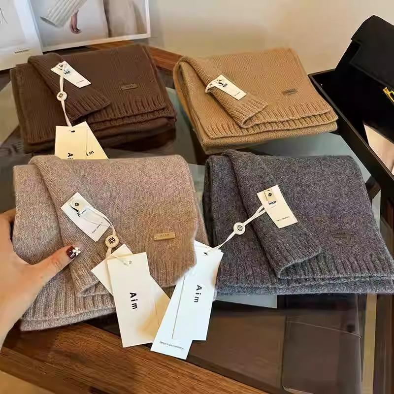 High Quality 100% Wool Scarf Women Men Autumn Australian Pure Wool Knitted Muffler Female Male Solid Simple Decorate Scarves