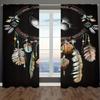 2 Panels Boho Dreamcatcher Semi Blackout Window Curtains For Study Bedroom Kitchen Living Room Playroom Office Home Decoration