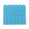 24-Mulden Wachssiegelmatte, Blaue Silikonharz Wachssiegelform DIY Flach Rund mit Blumenmuster Matte für Wachssiegelstempel DIY Handwerk