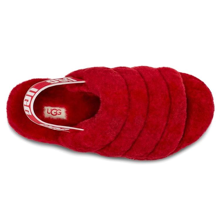 UGG Fluff Yeah Slide Ribbon Rot Damen 1095119-RBRD