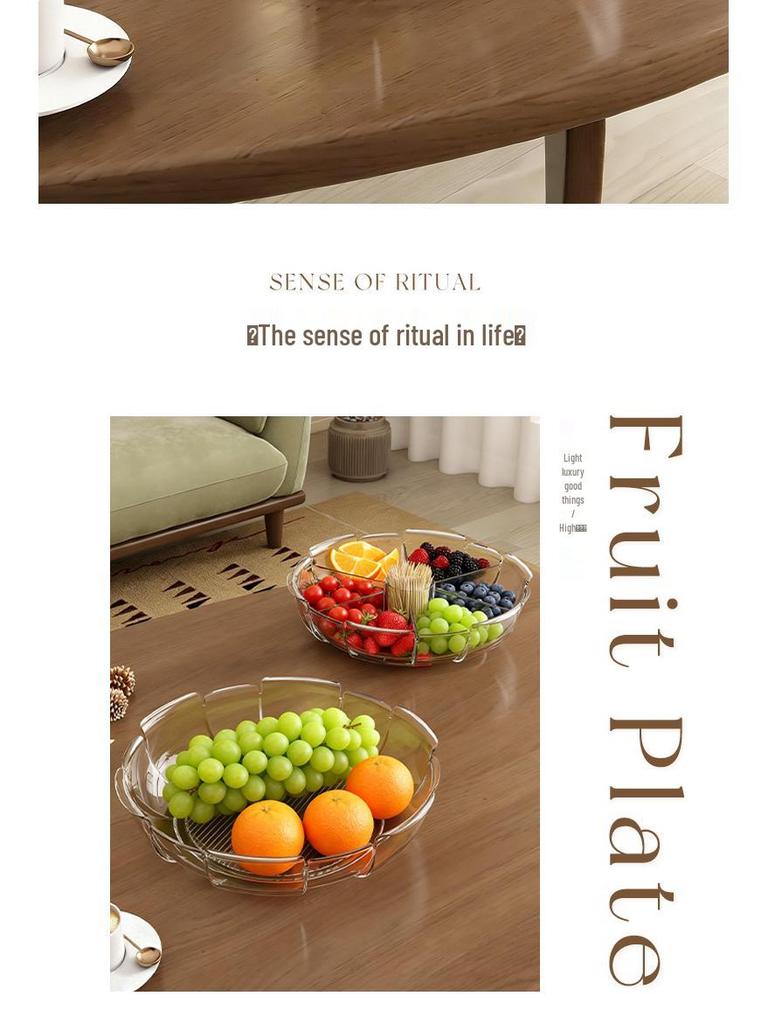 High Transparency Thickened Fruit and Nut Display Plate for Living Room