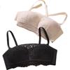 Maniform French Lace Strapless Bra Sexy Comfortable Wireless Bra Removable Straps Breathable Lightweight Push-Up