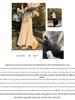 Baishiwang Women's High-Waisted A-Line Pleated Skirt, Autumn/Winter Long Loose Slimming Design.