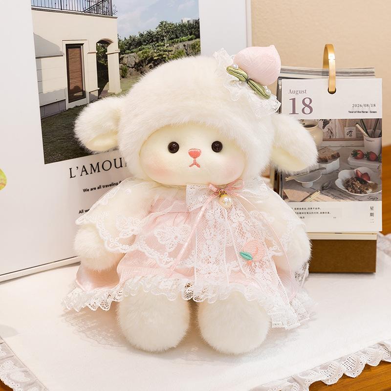 Cute Lolita Lamb Plush Toy - Soothing Woolen Doll for Children's Birthday Gift