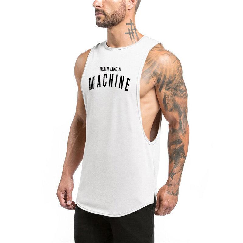

Muscleguys Жилет для мышц одежда майка хлопковая бодибилдинг стрингер майка мужская фитнес майка для тренировок в спортзале без рукавов L белый