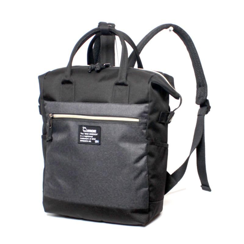 moz ZZEI-01 Women's 17L Elk Backpack, Scandinavian Design, Fits A4 Size Documents, Black x Gold