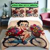 [3pcs Romantic Bedding Set] Betty Boop Print Duvet Cover, Soft Breathable Bedding Set For Bedroom Guest Room School Dorm Decor