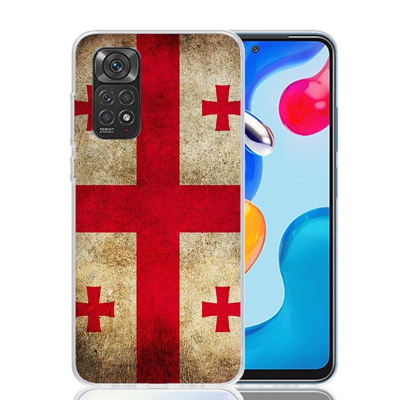 Georgia Flag Phone Case For Xiaomi Redmi Note 15 14 13 12S 12 Pro Plus 11S 11E 11 11T 10S 10 Art Soft Pattern Cover Redmi Note 1