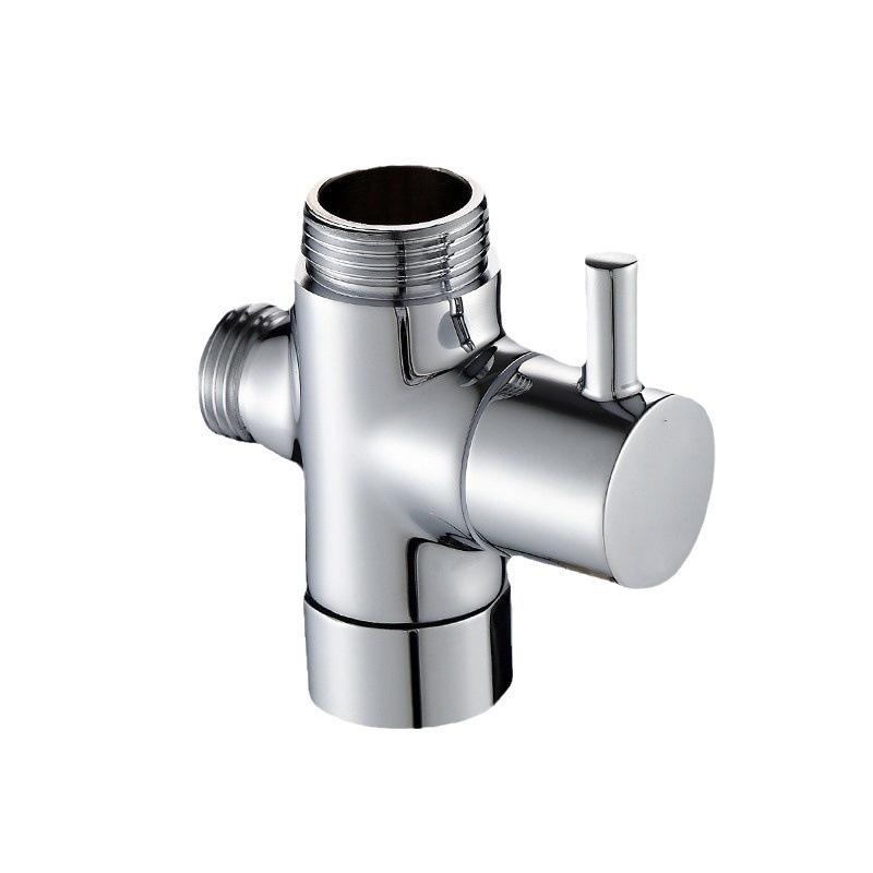 Black All-Copper Quick-Open Three-Way Water Splitter Valve for Showers