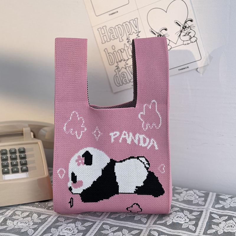 Kuanzhai Alley Souvenir: Chengdu Panda Grandpa Knitted Women's Tote Bag