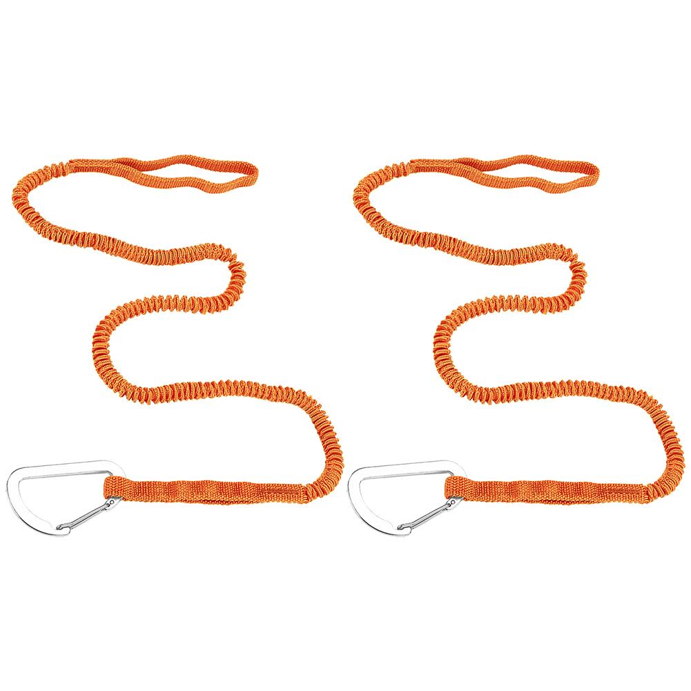 4/2/1pc Adjustable Elastic Kayak Rod Lanyard Canoe Paddle Leash Fishing Rod Leash Safety Rope Carabiner Rowing Boats Accessories