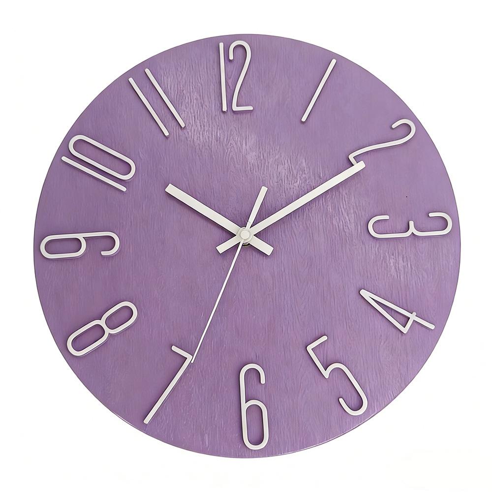 12-inch 30CM Plastic Spanish Wall Clock, No Glass, Light Luxury Decorative Design.