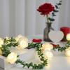 Romantic LED Rose Flower Garland String Light Simulated Wreath Decor For Valentine's Day Wedding Party DIY Ambient Lighting Gift