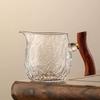 330ml Hammered Pattern Glass Fair Cup Tea Dispenser With Wood Handle Kung Fu Tea Cup Brewing Puer Chahai Tea Cup Set