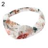 Fashion Women Flower Print Cross Knotted Headband Hair Band Elastic Headwear