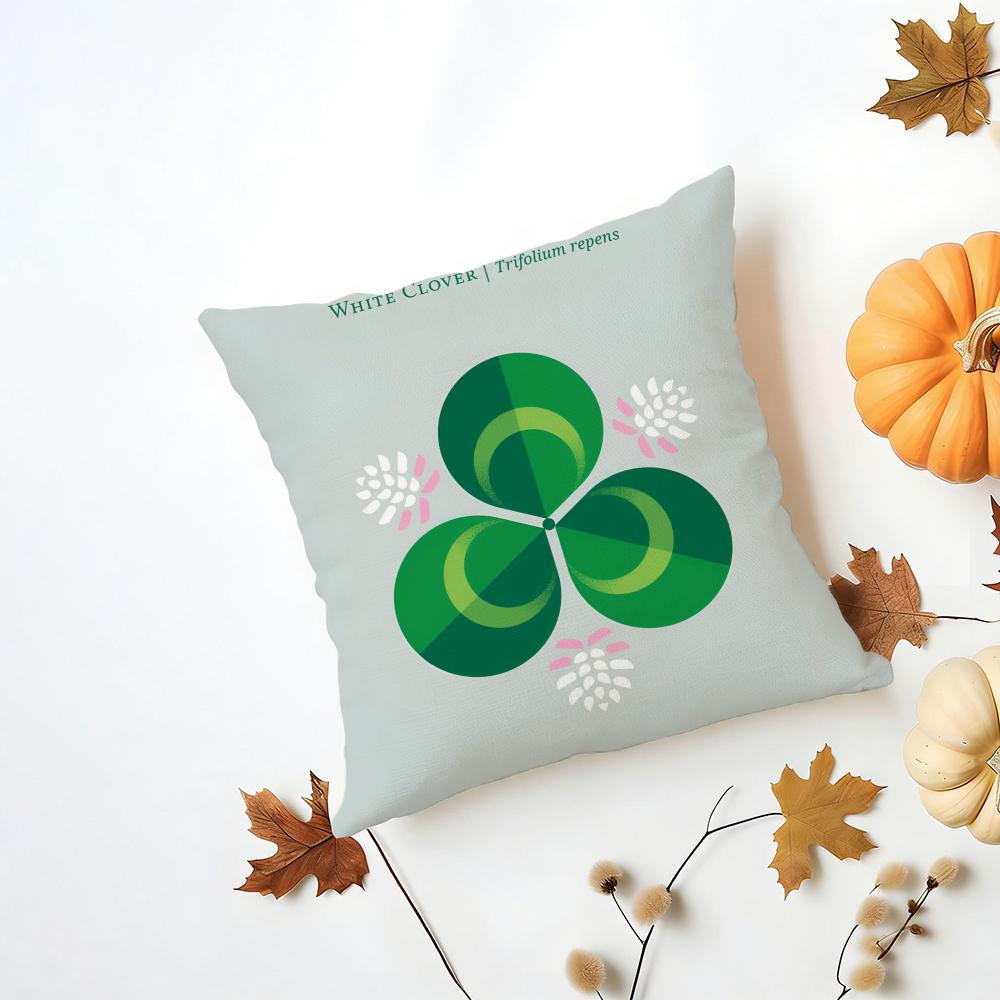 Simple Casual Fresh Elegant Simple Flower Art Cushion Cover Washable Linen Pillowcase Soft for Daily Sofa Bed Home Room Decor