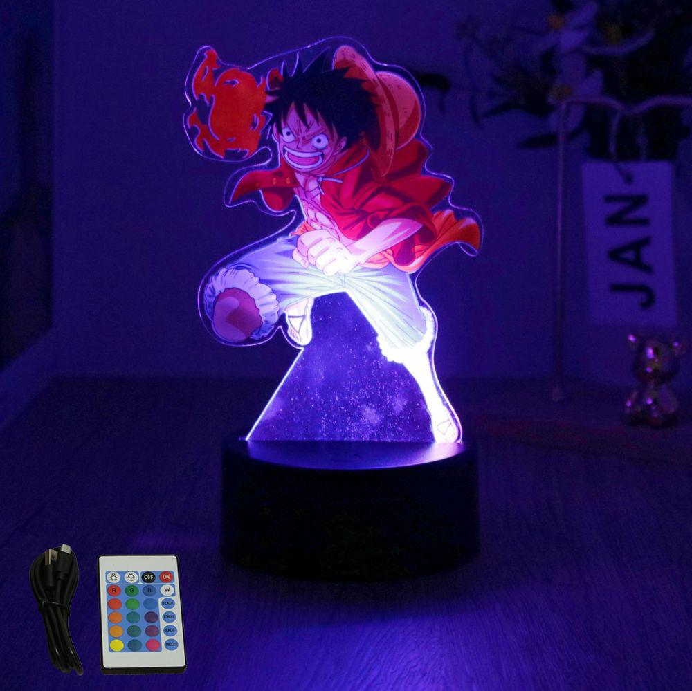 Anime Figuren Neue 3D Lampe 16cm One Piece Luffy Roronoa Intelligente Touch LED Nachtlicht Heimdeko Zimmer Kindergeburtstag Modell Spielzeug Geschenke