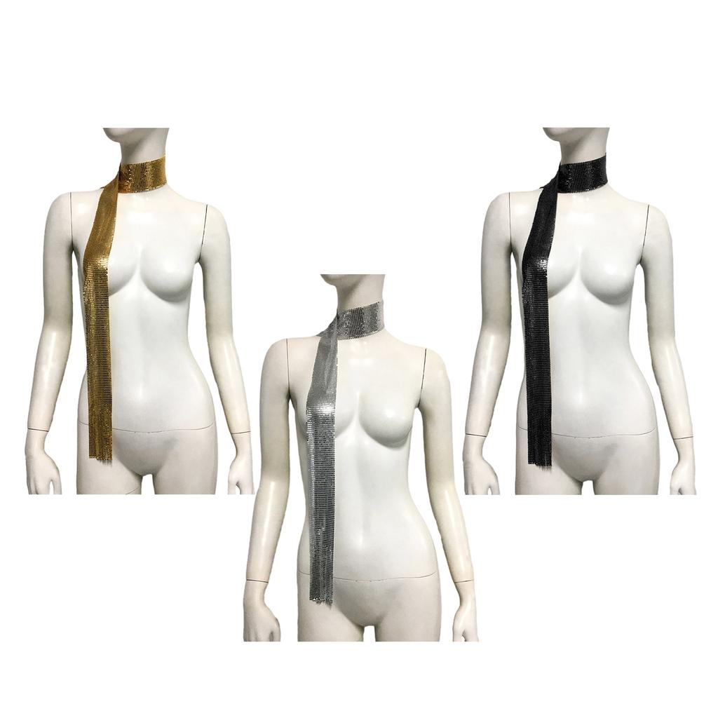 Glitzernder Schal für Damen Kettenkragen Voll Pailletten Nachtclub Party Raves Kostüm Blingbling Choker