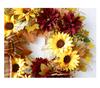 Fall Wreath 20inch Fall Sunflower Wreaths for Front Door Artificial Autumn Wreath with Maple Leaves Burlap Bows for Thanksgiving