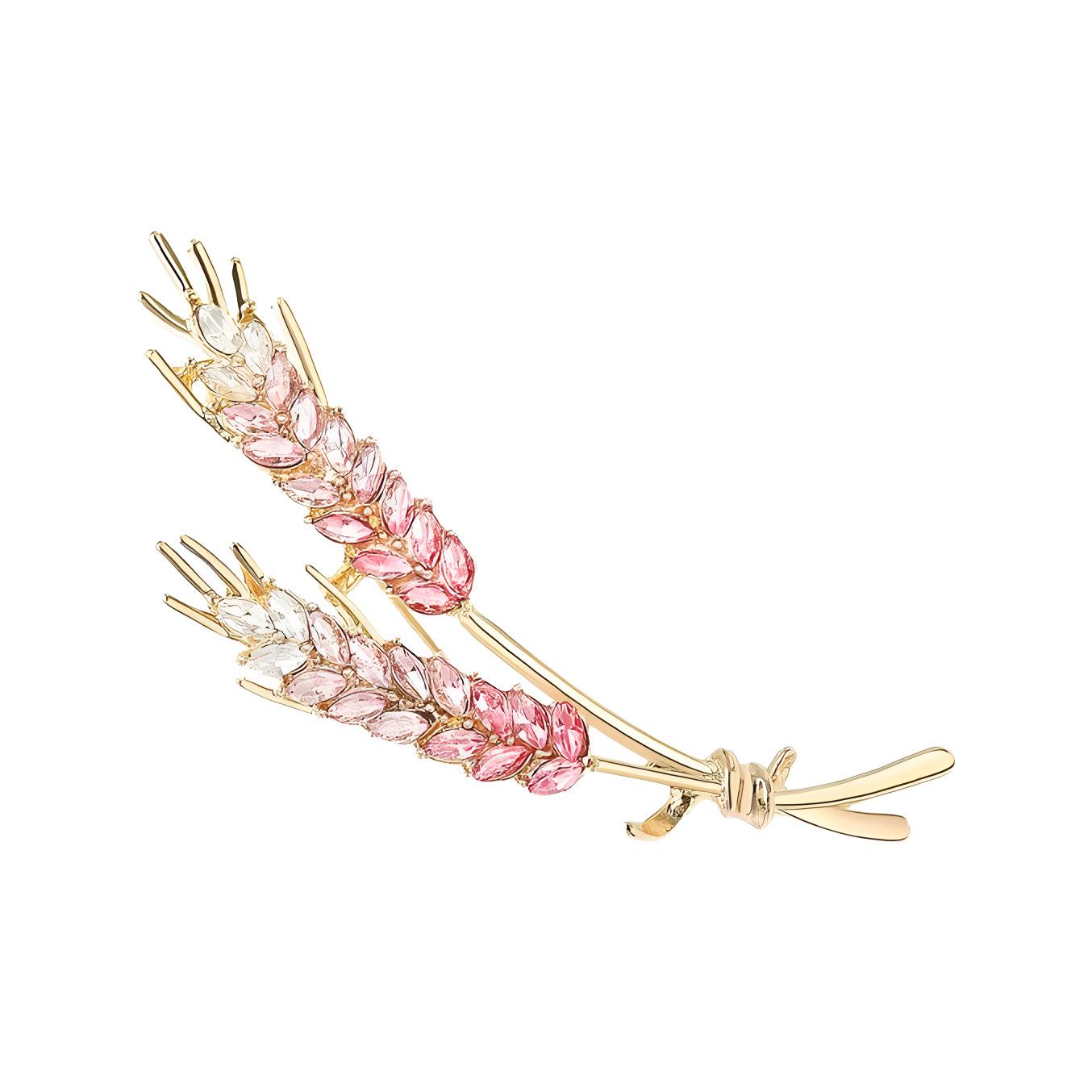 

Корейская изысканная брошь в виде колоска пшеницы, женственная, универсальная, с кристаллами, корсаж, нишевый дизайн, булавка, аксессуары для костюма