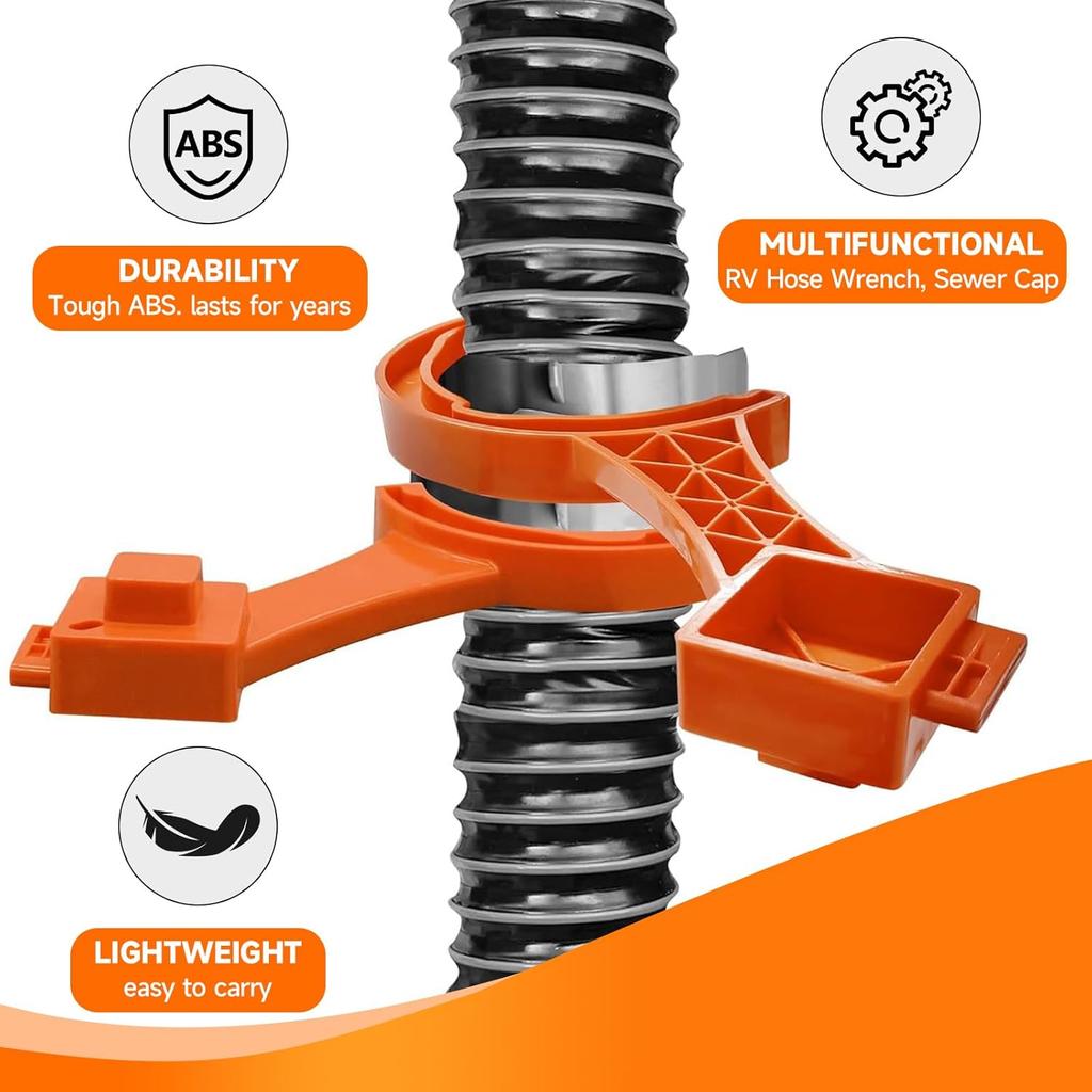 2 PCS RV Sewer Hose Wrench, Multi-Purpose Sewer Hose Connector Wrench For Connecting And Disconnecting Sewer Hoses, Fits 3-Inch And 4-Inch