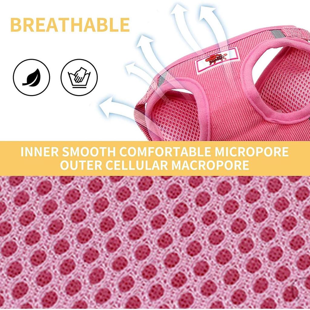 Pxcl Vest Harness Soft Training Mesh Fabric Dog Vest Harness For Puppy, Cats, Small Animals Ps042 (l, Pink)