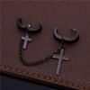 Chain Clip On Earrings Punk Men Ear Cuff Dangle Earrings Women Ear Clip Korean Stud Earrings