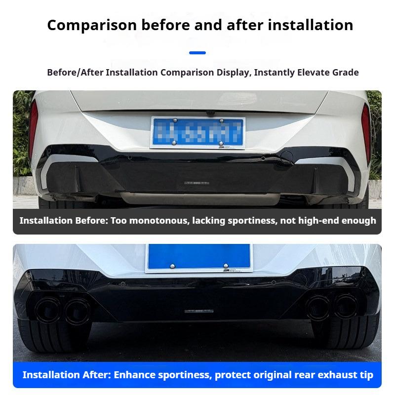 For BMW X3 G45 2025-2026 Car Exhaust Tailpipe Decoration Mask with Blackened Lower Lip and Jagged Teeth Appearance Accessories
