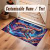 Decorative Artwork Theme Crystal Velvet Floor Rug Personalized Custom Name Text Warm Carpet Home Decoration