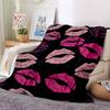 1pc Lipstick Kiss Print Blanket Warm, Cozy, And Soft, Suitable for Sofas, Beds, Cars, And Office Use.Perfect for Camping And Travel, Making It a Great