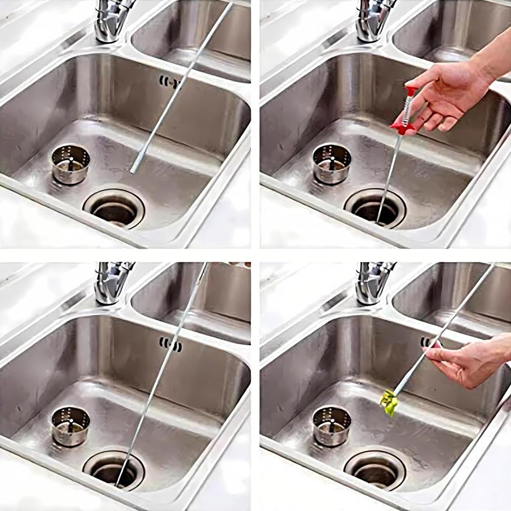 Drain Snake, Drain Clog Remover - Gutter Cleaning Tools Drain Cleaner for Toilet Sewer Shower Kitchen Bathroom Tub Clogged Drain