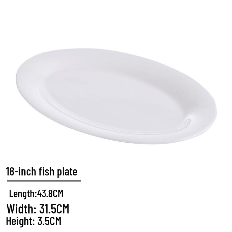 18-inch Sweet Elegant White Ceramic Fish Plate