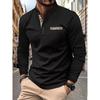 Fashionable Men's Sweatshirt: Casual, Sporty, Comfortable with Small Stand Collar Long-Sleeved Top