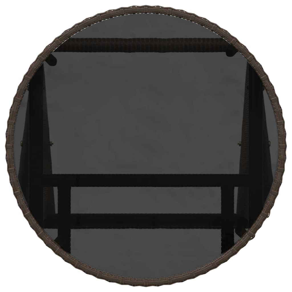 Garden Bistro Set 3 Pcs Brown Poly Rattan