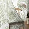 Sage Green Ocean Coral Starfish Abstract Tulle Curtain for Living Room Bedroom Christmas Decoration Window Voiles Tulle Curtain