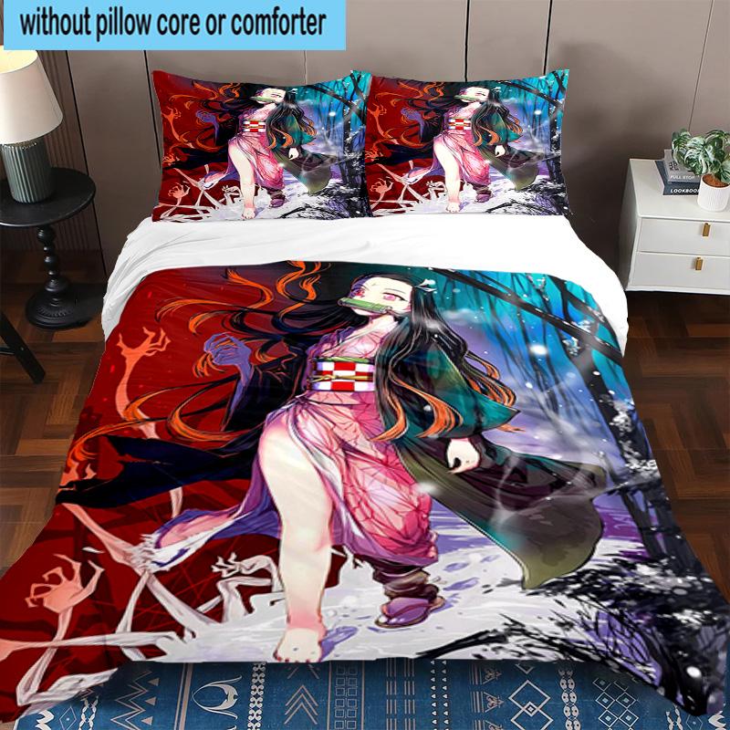 3PCS Anime Samurai Warrior's Journey 3pcs Bedding,Including 3PCS Duvet Cover And 2pcs Pillowcases Perfect for Christmas,Ideal for Bedroom, Dormitory