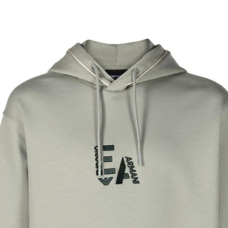 Emporio Armani Letter Print Loose Fit Hooded Long Sleeve Sweatshirt Men sweatshirt Green 6R1ME5-1JHSZ-05B8