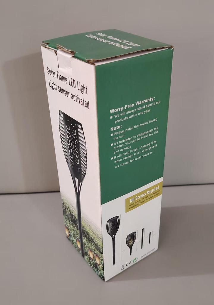 Solar Flame Torch Light - 12 LED Ground Stake for Courtyard Decoration (In Stock)