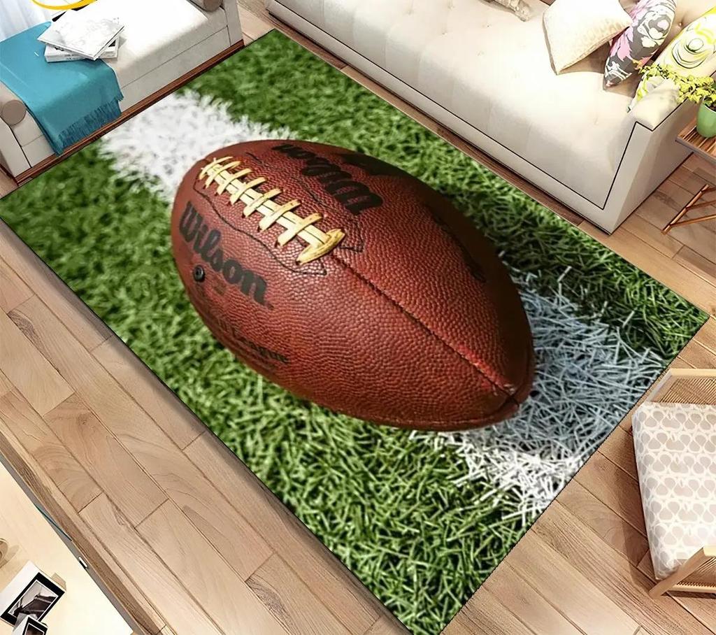 American Football Field Carpet Non-slip Resistant Rug Machine Washable Waterproof Mat Living Room Outdoor Garden Yard Decor Rugs