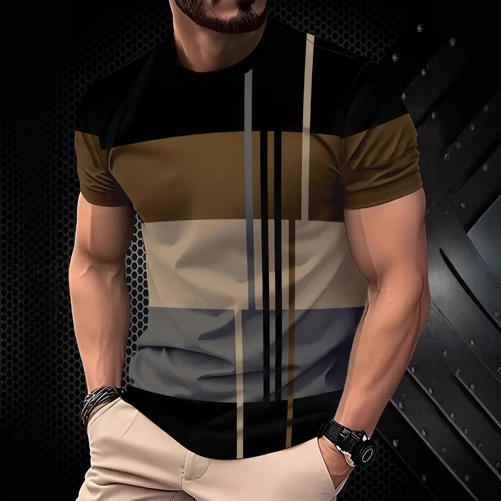 Daily Casual 3D Printed Men'S T-Shirts Fashion Street Short Sleeved Oversized Sportswear Top