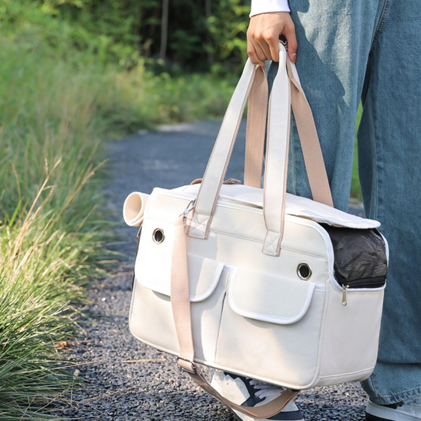 

Переноска для собак, дорожная сумка для домашних животных, сумка на плечо для кошки, щенка, кролика белый