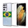 Brazil Brazilian flag Football Phone Case For Samsung Galaxy S23 S22 Ultra S20 S21 FE 5G S10 S10E S9 S8 Plus 4G Soft Clear Cover