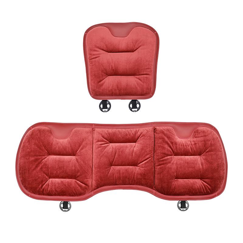 Luxury Flannel Winter Plush Car Seat Cushion for Mercedes-Benz & BMW - Thick, Warm, Three-Piece Rear Set