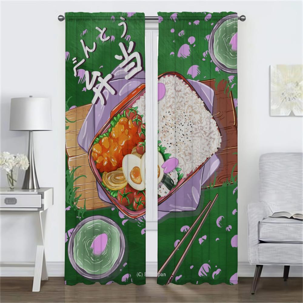 Blackout Curtain for Room 2 Panel Digital Illustrations Tulle for Bedroom Home Interior Curtains 2 Pieces Partition Shades Child